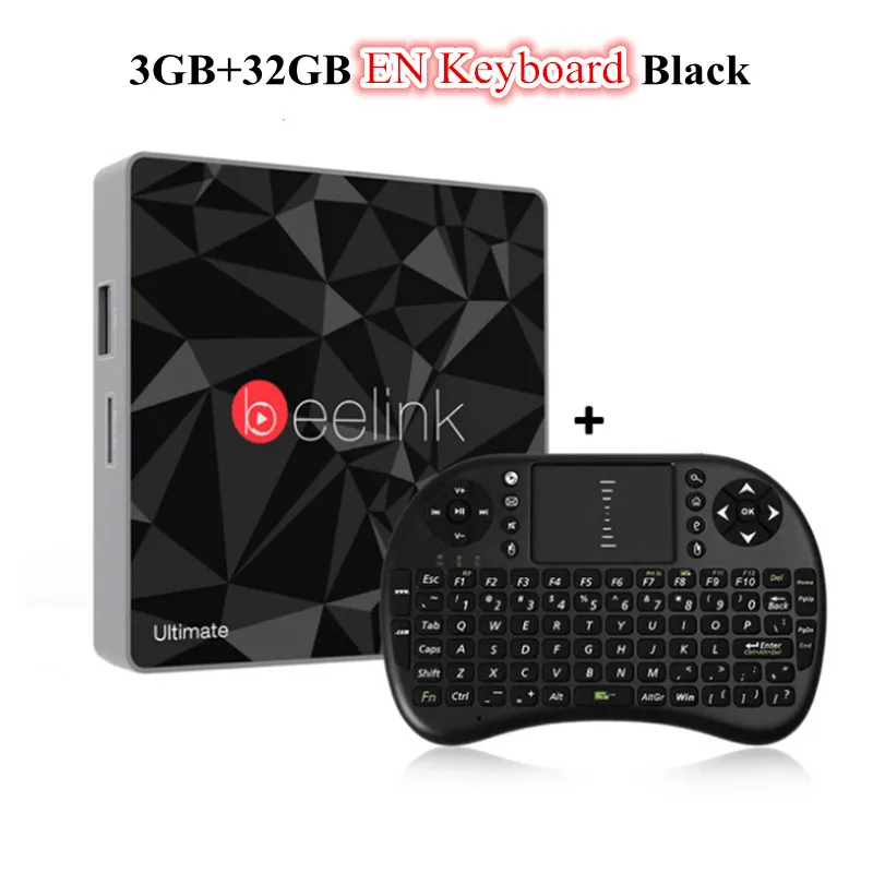 3G 32G EN Key Black Beelink GT1 Ultimate 3g 32G ТВ приставка Android Amlogic S912 Восьмиядерный медиаплеер 5G WiFi BT 4,0 смарт-приставка телеприставка PK X92 - Цвет: 3G 32G EN Key Black
