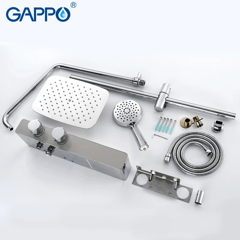 

GAPPO shower Faucets thermostatic bathtub faucet brass and stainless steel rainfall shower set mixer tap thermostat faucet mixer