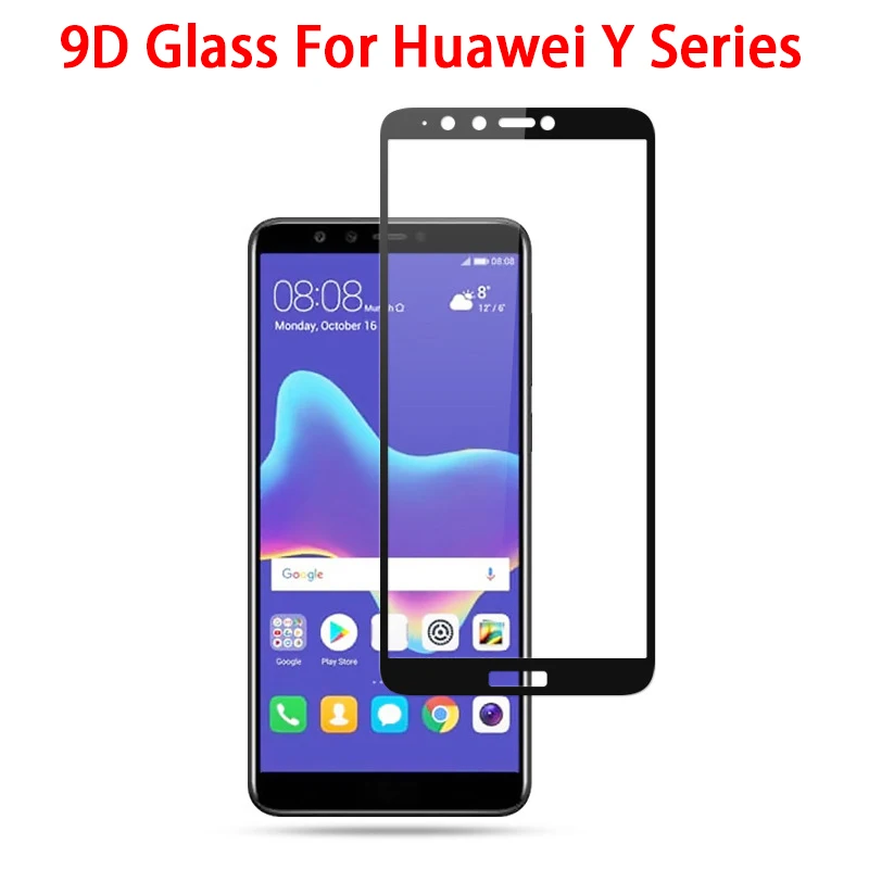 9D полное Защитное стекло для huawei Y5 lite Y6 Y7 Y9 Prime закаленное стекло на Huawey Enjoy 8 Plus 7S HD защита экрана