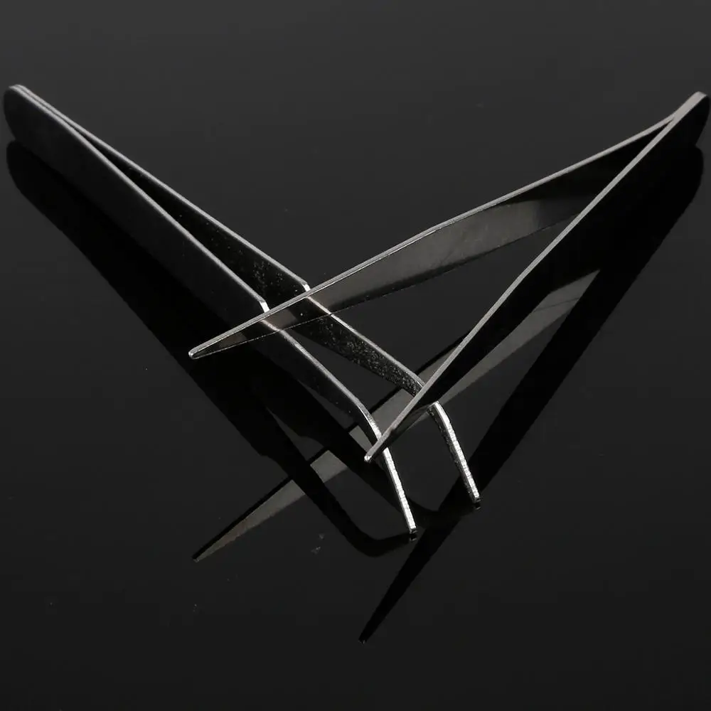 Пинцет из нержавеющей стали со стразами изогнутый прямой черный пинцет с