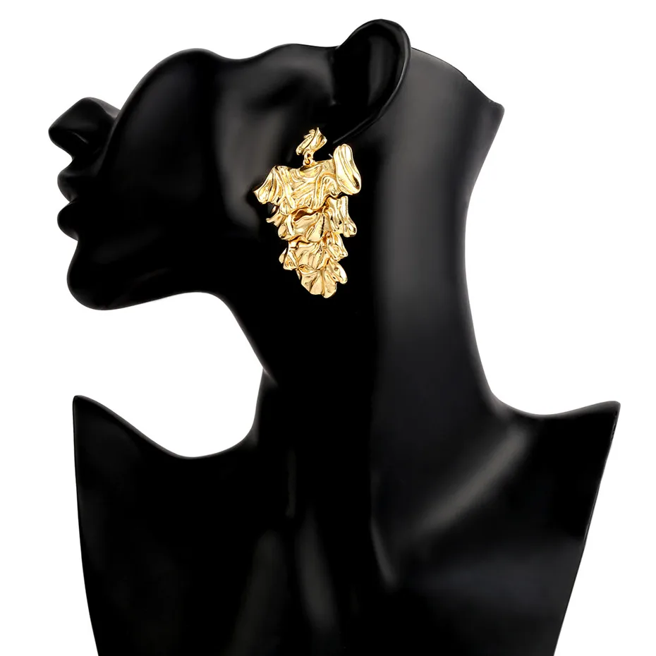 Golden Ingemark, винтажные, большие, необычные серьги, женские, вечерние, Brinco, панковские геометрические, массивные, металлические, висячие серьги, ювелирные изделия на год - Окраска металла: Golden