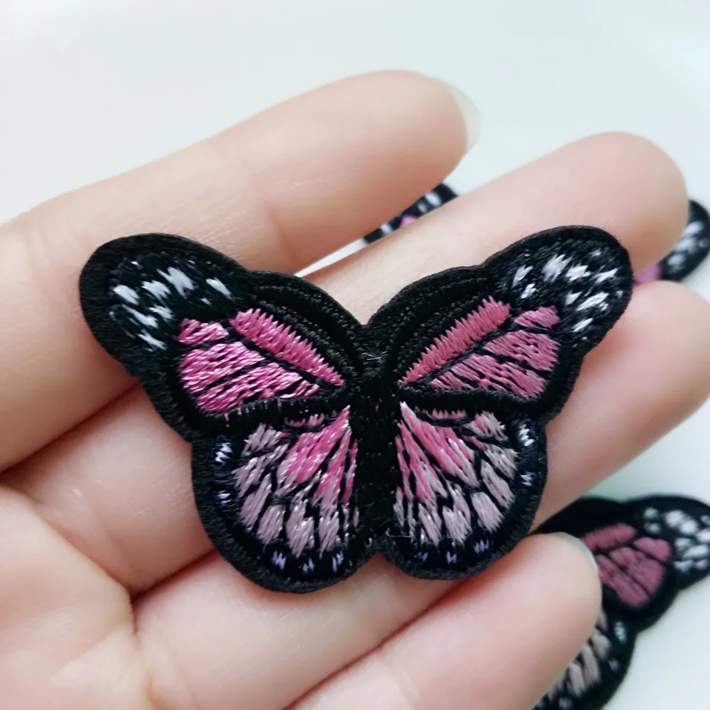 Набор из 120 шт. разноцветных смешанных нашивок с бабочками наклейка для утюга или