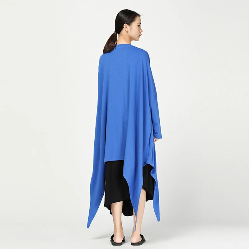 Футболка CHICEVER женская с круглым вырезом Топ длинным рукавом летучая мышь