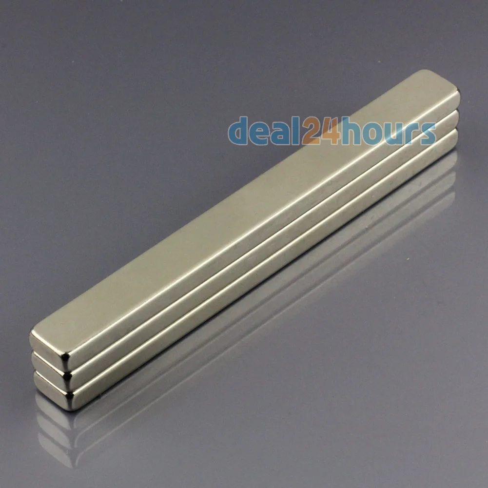 OMO Magnetics 3 шт. N50 Супер сильный блок кубоид неодимовые магниты 100x10x5 мм