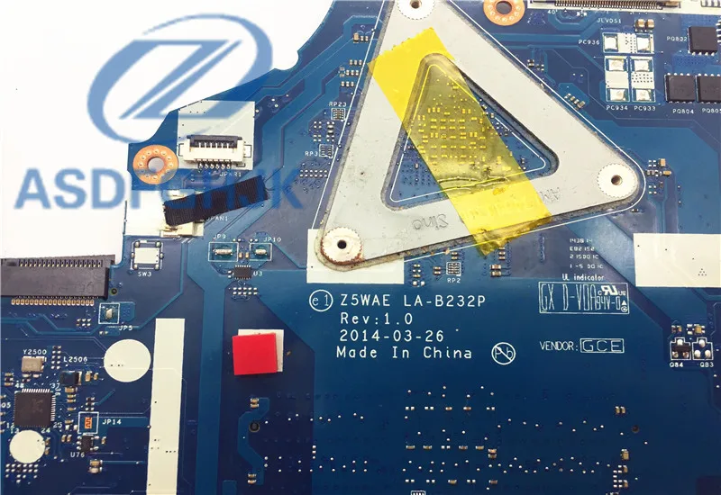 Материнская плата для ноутбука Z5WAE LA-B232P NBMLF11001 NB. MLF11.001 для acer aspire E5-521, материнская плата DDR3, тест ОК