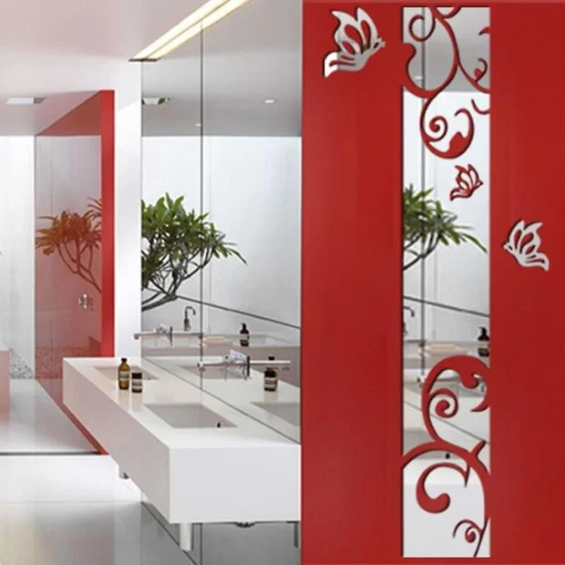 

30*160cm wall mirror sticker , original decorative mirror sticker , artiest cut out butterfly frame sticker