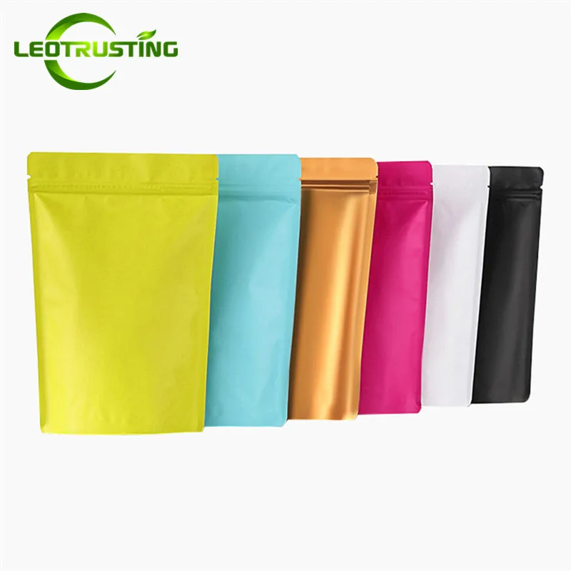 Leotrusting 50 шт. стоячий матовый цвет алюминиевая фольга Zip Lock Resealable теплоизоляция