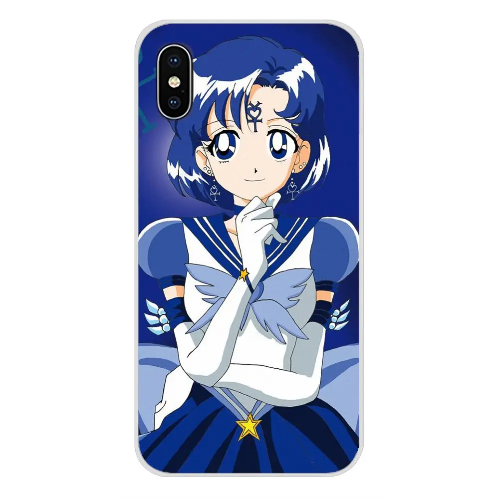 Sailor moon Mercury Flexible For Samsung Galaxy S3 S4 S5 Mini S6 S7 Edge S8 S9 S10 Lite Plus Note 4 5 8 9 TPU Case Covers | Мобильные
