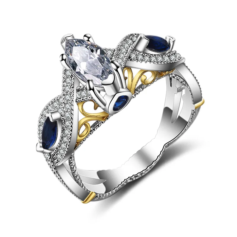 Seanlov модного серебристого цвета кольца для невесты женщин с прозрачными