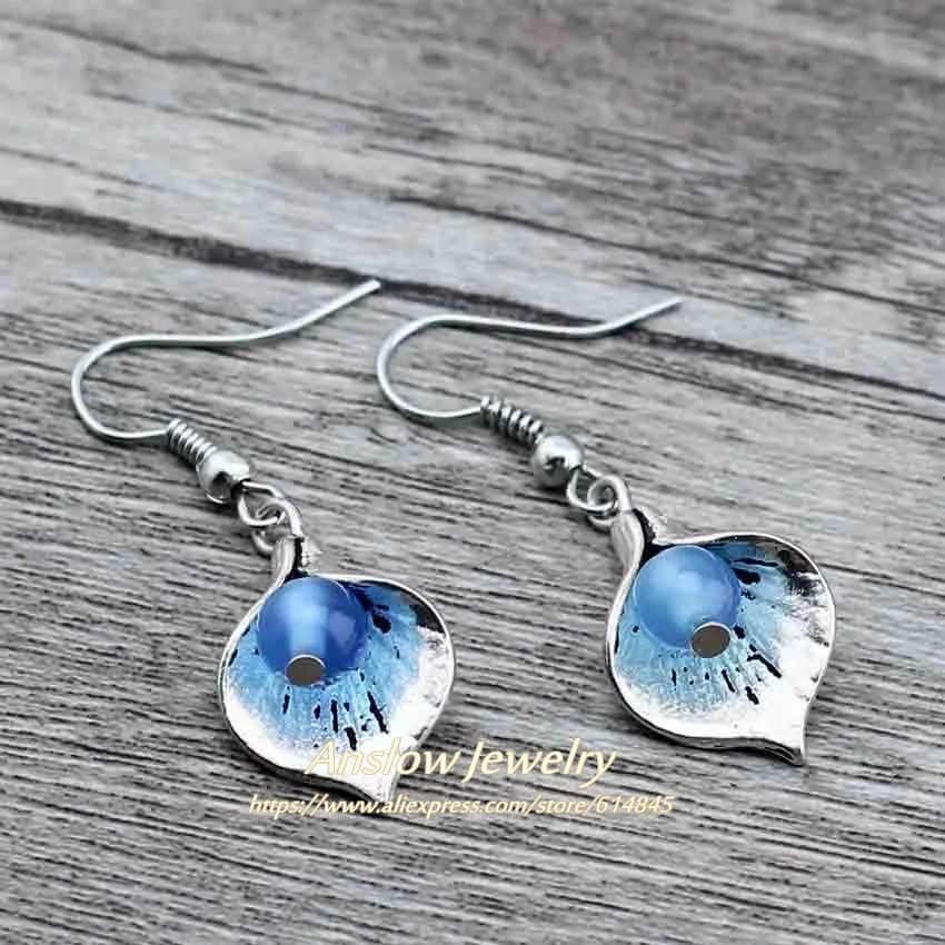 blue Anslow, винтажные, милые, романтичные, элегантные, для женщин, женские, камень, бусины, имитация жемчуга, массивные серьги, подарок, LOW0054AE - Окраска металла: blue