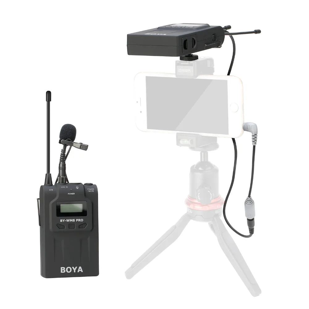 BOYA BY WM8 Pro UHF Беспроводная Система микрофона Lavalier для iPhone 6 видео интервью