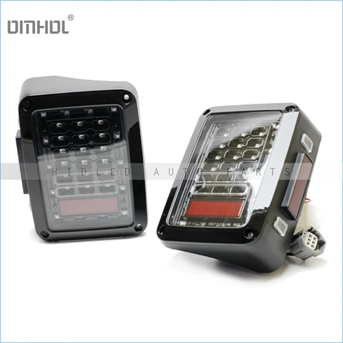 

1 Set For Jeep Wrangler LED Tail Light Rear Lamp No Damage Installation High Quality Retrofit Car LED Light Black