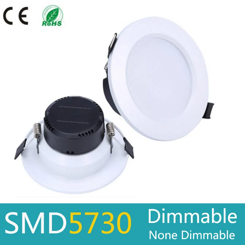 100% настоящий Вт Встраиваемый светодиодный потолочный светильник 3 5 7 9 12 15 20 30