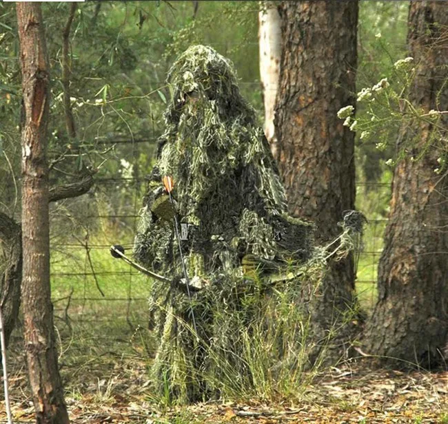 3D охотничьи военные костюмы Ghillie камуфляжная снайперская одежда для рыбалки