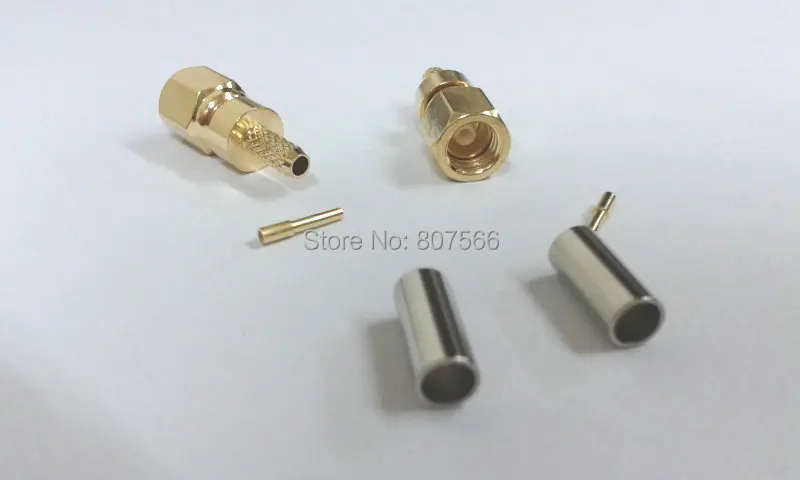 100 шт. медный гнездовой контакт SMC обжим для RG316 LMR100 RG174 RF коаксиальный|connector