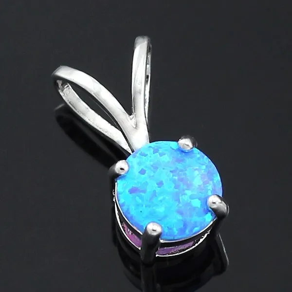 Женские серьги гвоздики с синим огненным опалом haимиs сережки круглой огранкой