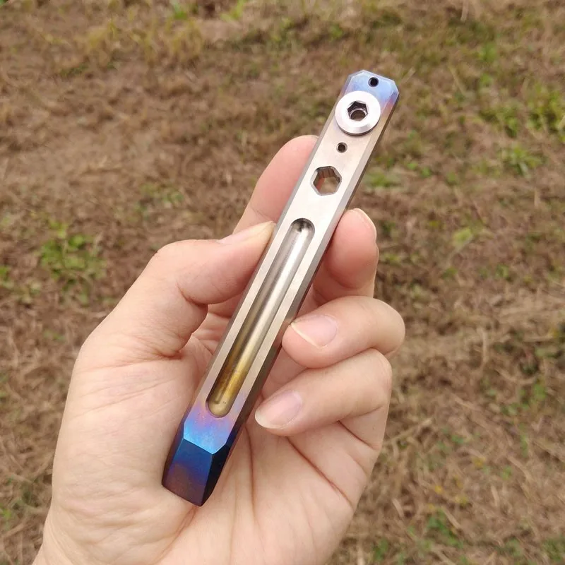 EDC Titanium TC4 124 мм Длина 74 толщина Prybar Cowbar Pry бар 50 г с шестигранным гаечным ключом