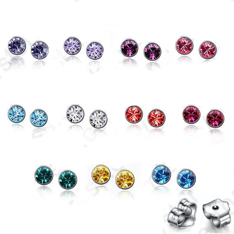 Женские серьги гвоздики из серебра 925 пробы с кристаллами|stone crystal jewelry|stone plugs body