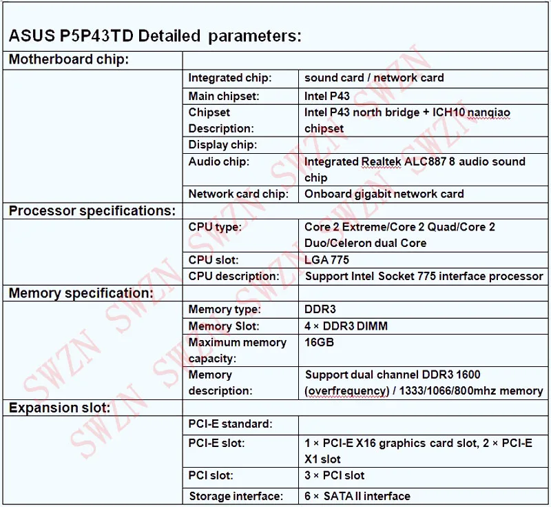 Оригинальный использоваться для настольных ПК ASUS p5p43td P431 Поддержка Socket 775