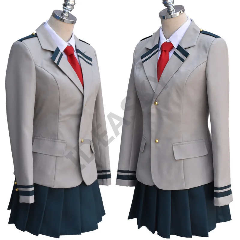 Boku no hero Academy Косплей куртка брюки юбка парик tsuyu мой герой Academy очако урарака костюм Тодороки izku midoriya аниме