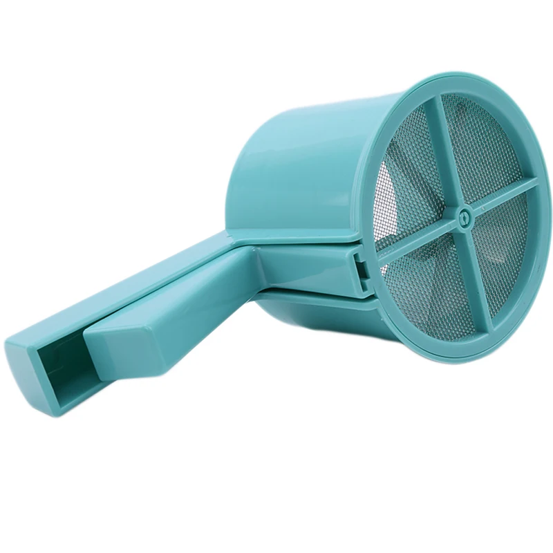 

1PC Baking Tools Flour Sieve Plastic Cup Shape Mechanical Flour Sieve Powder Sieve Sugar Shaker With Manual