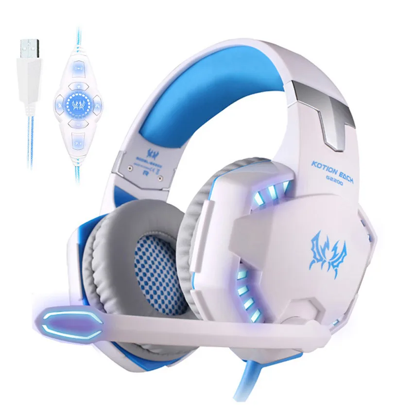 KOTION каждый G2200 Стерео Игровые наушники USB 7 1 Surround Sound вибрации PC Gamer гарнитура шлем
