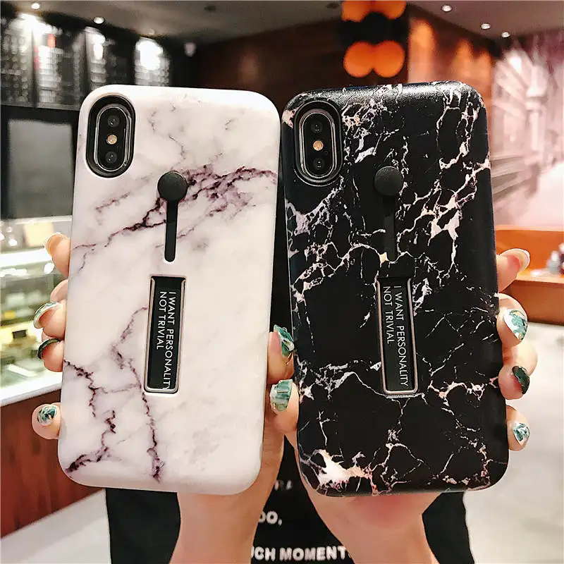 Для iPhone 11 Pro Max XS Max XR модные мраморные петли кольцо автомобиля адсорбции телефонные чехлы для iPhone XS Max Hide Stand Cover Shell