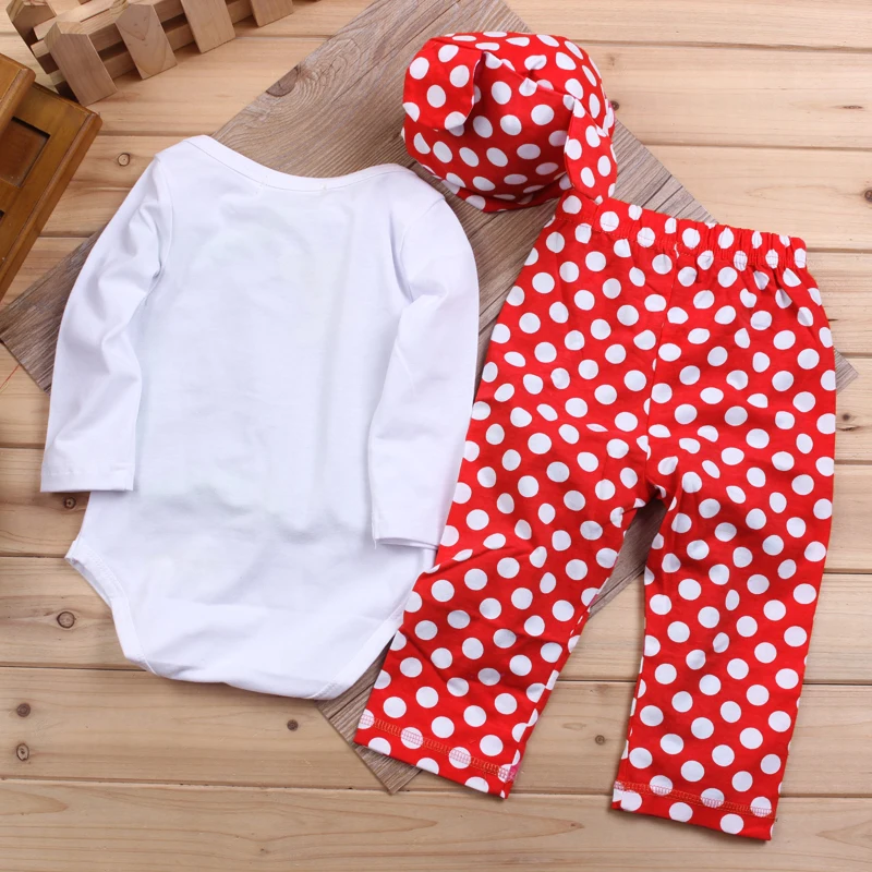 2017 Cute Baby Clothing Set Cotton Rompers + Pants Hat Suits Cartoon Animal Long Sleeve Newborn Infant Girls Boys Clothes | Детская