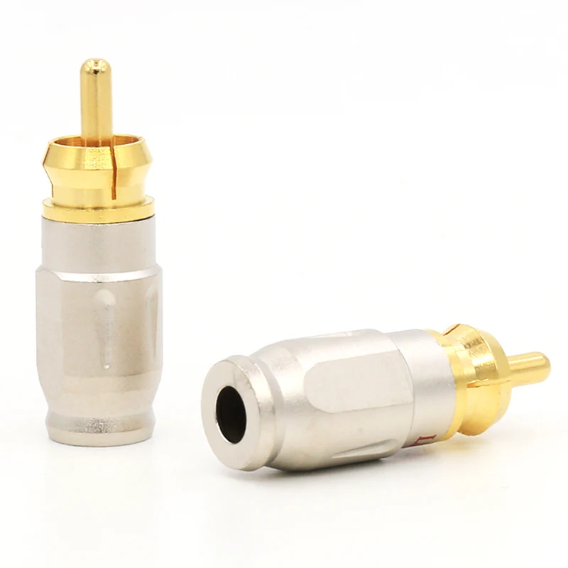 Позолоченный медный RCA штекер диаметром 5 мм rca кабель разъем адаптера аудио