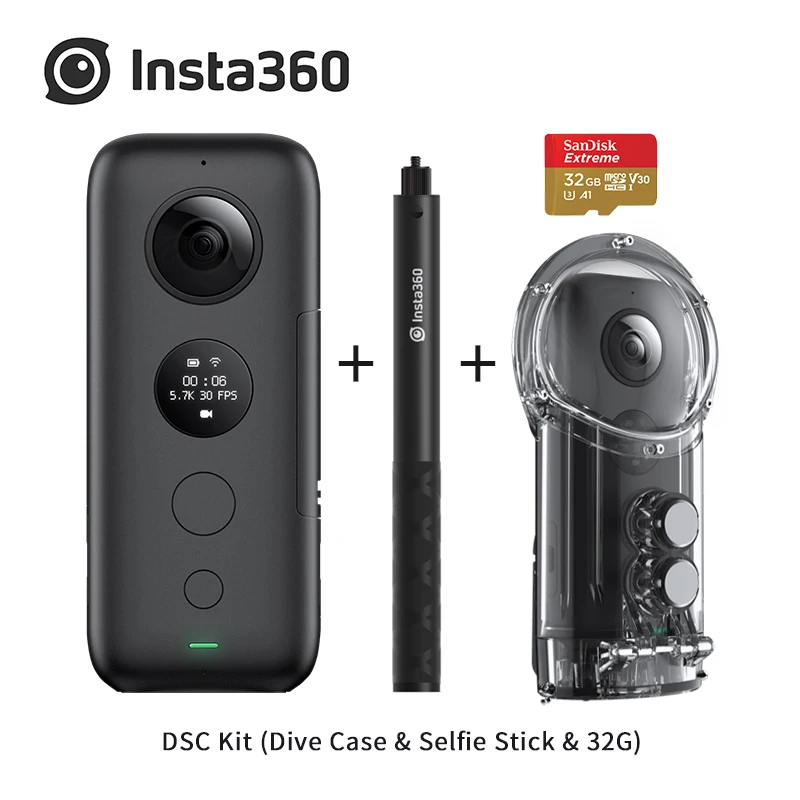 Insta360 ONE X camera 5,7 K видео 18 МП управление Фото время и перспектива правка на лету Совместимость с приложением Insta 360 ONE X - Цвет: DSC Kit