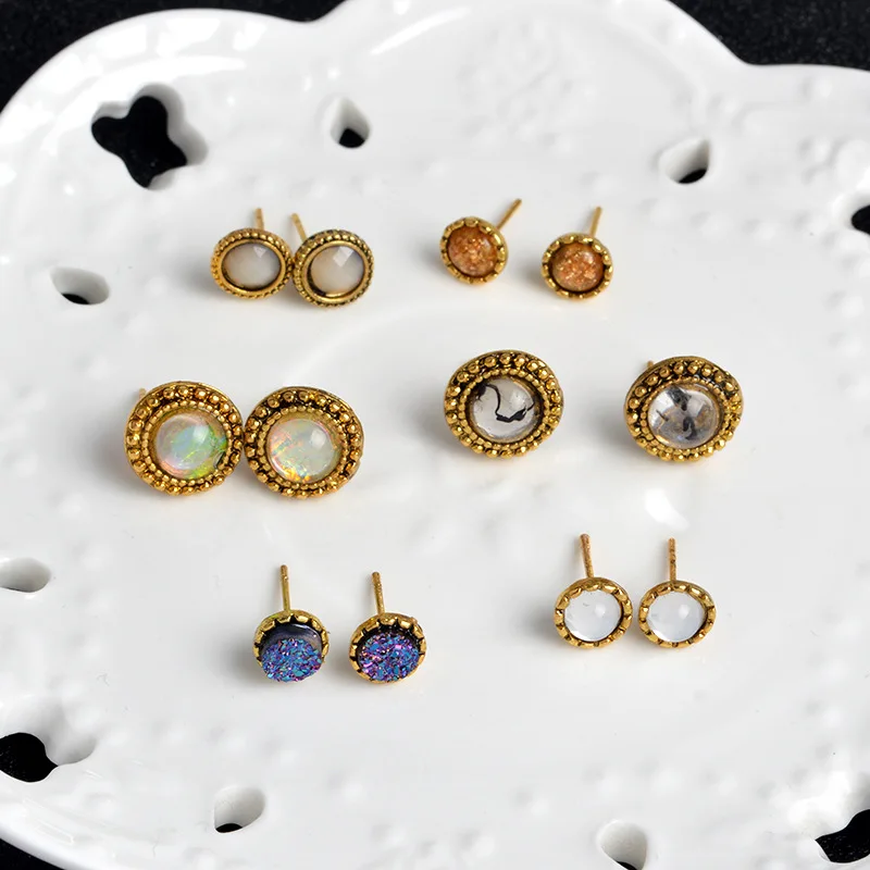 Горячие серьги личности внешней торговли богемный Цвет 6 планетарный Камень Шарм