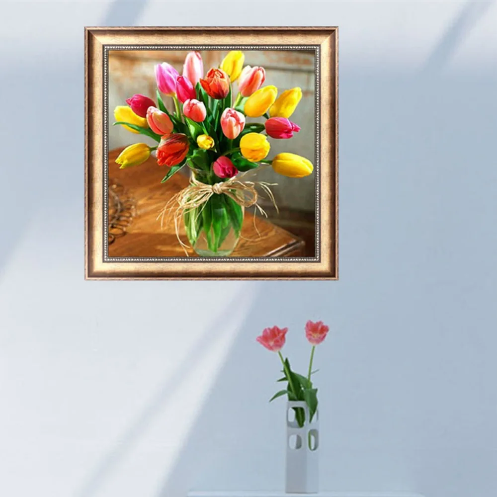 Алмазная 5D Вышивка тюльпан картина сделай сам вышивка крестиком мозаика