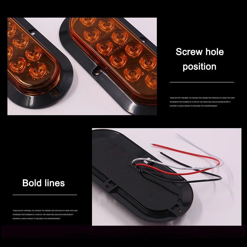 

Hot 1 Pair Tail Lamp Oval 10 LED Warning Light Tail Light for Truck Trailer JLD