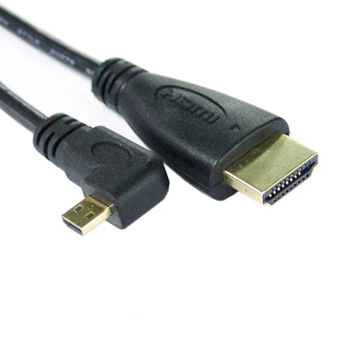 

Right Angled 90 Degree Micro HDMI to HDMI Male HDTV Cable 50cm 150CM/5FT for Cell Phone & Tablet PC