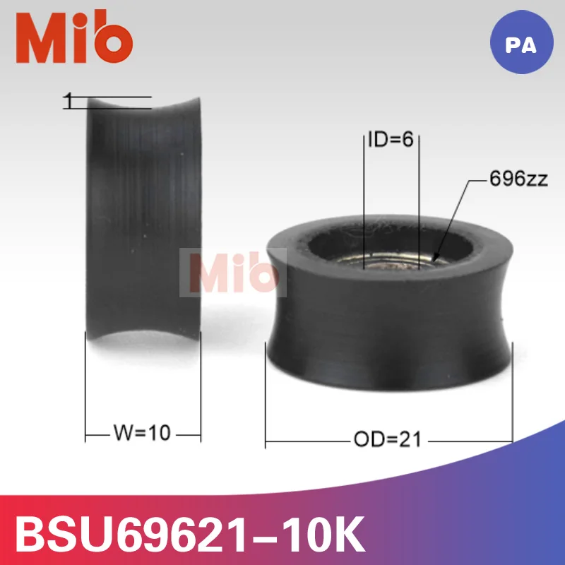 1 шт./лот u GROOVE black nylon roller wheel 696zz подшипник для ящика холодильника 6*21*10 мм мини