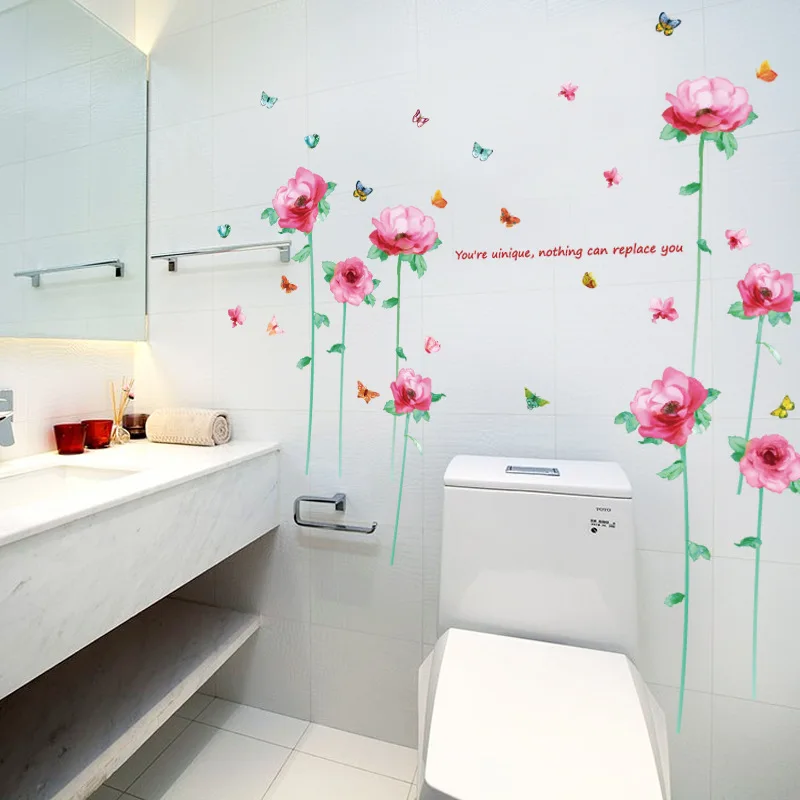 Новые большие наклейки на стену с маковым цветком растительные художественные