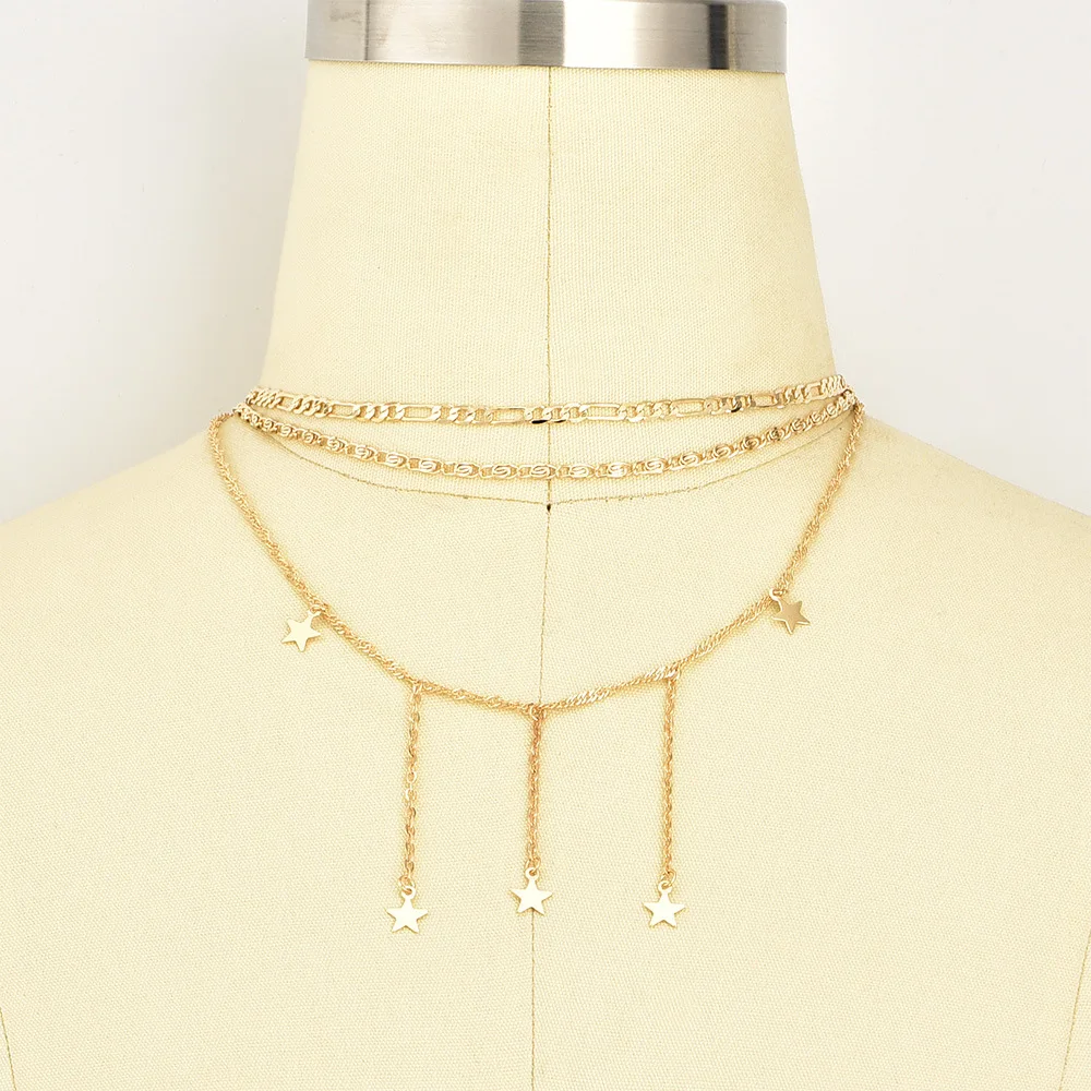 Модная женская новинка многослойная пятиконечная звезда уникальный стиль