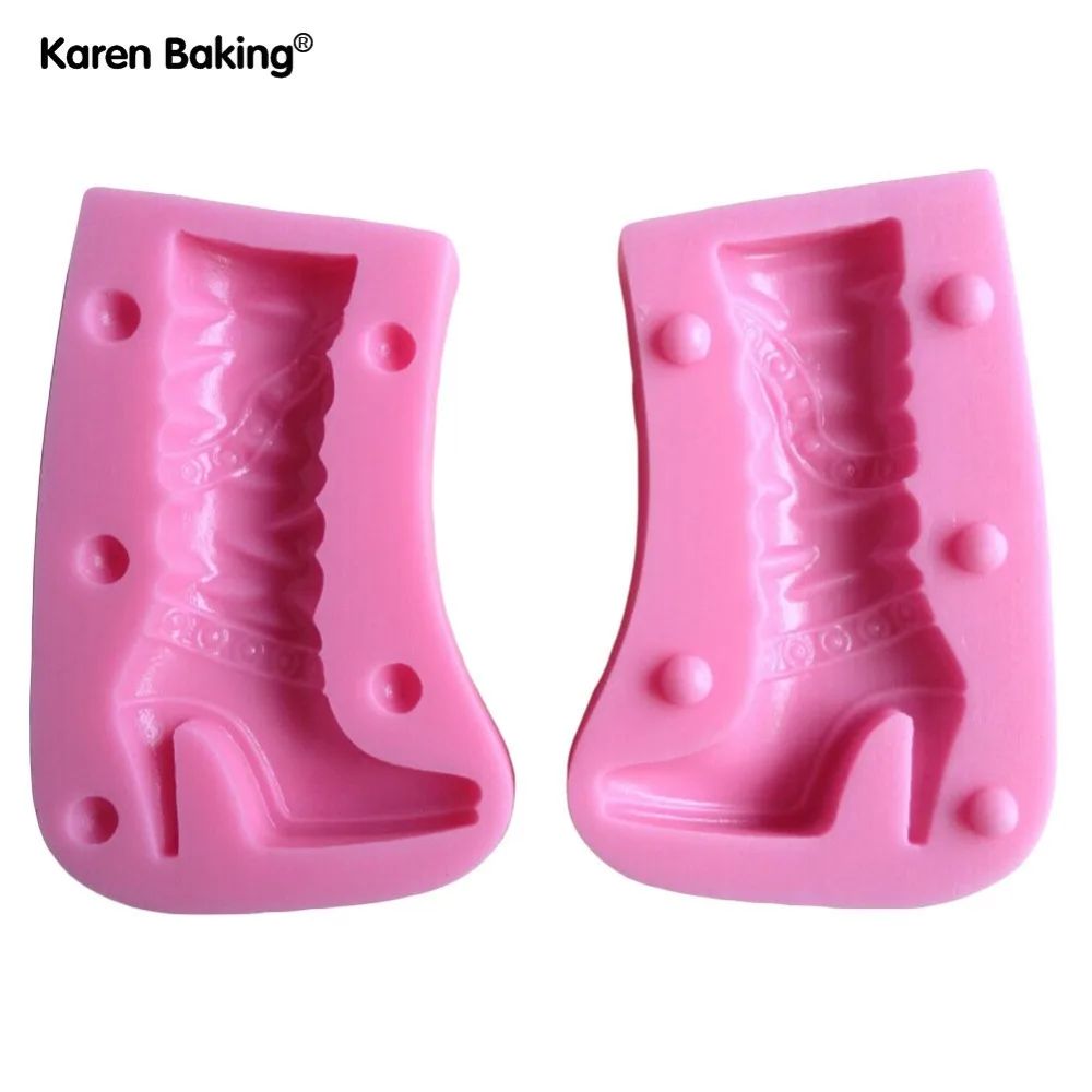 Модные туфли на высоком каблуке из двух частей силиконовая форма 3D Посуда