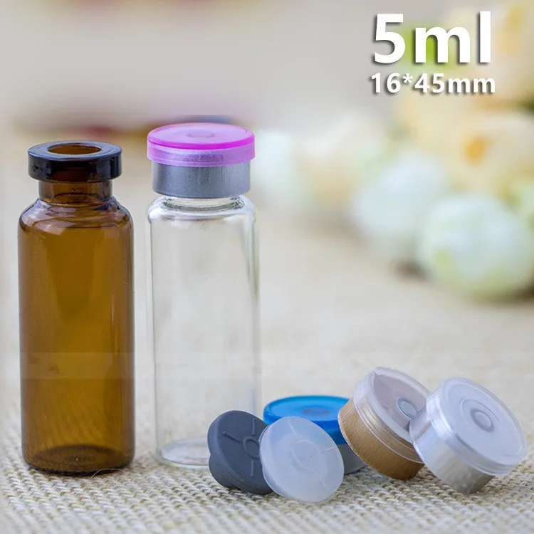 2312X5 мл янтарные и прозрачные маленькие высокие бутилкаучуковые пробки