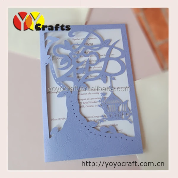 Пригласительные открытки с лазерной гравировкой в виде дерева INC056 | Дом и сад