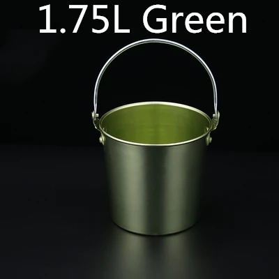 1.75L Green 1.25L/1.75L серебряное/медное/золотое/синее/зеленое ведро для льда из нержавеющей стали, ведро для льда, вина, шампанского, охладитель пива, ледяная бочка - Цвет: 1.75L Green