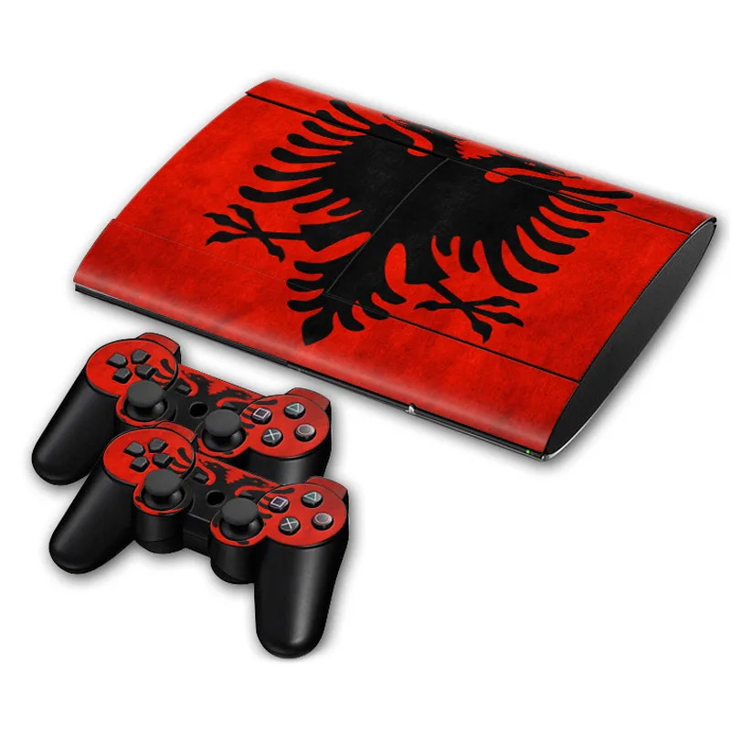 Флаг Албании наклейка на кожу для PS3 Slim 4000 playstation 3 консоль и контроллеры для PS3 Slim 4000 Скины Виниловые наклейки