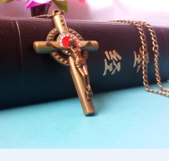 Европейский католический Ретро Распятие Иисуса святое тело ожерелье с крестом