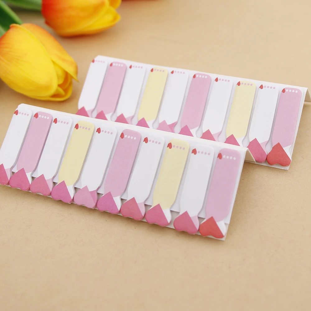 1 шт. Kawaii Love Heart Sticky Memo Pad Notes N Times Стикеры Flags закладки корейские Канцелярские
