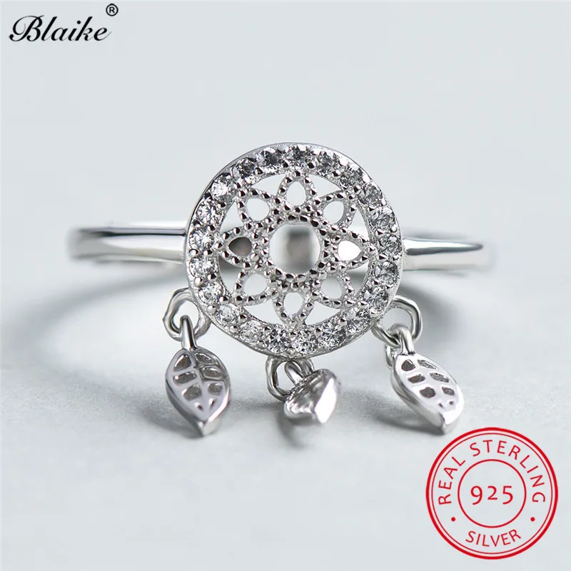 Blaike Boho Женская лотоса кольцо античная 925 Серебряные кольца для женщин