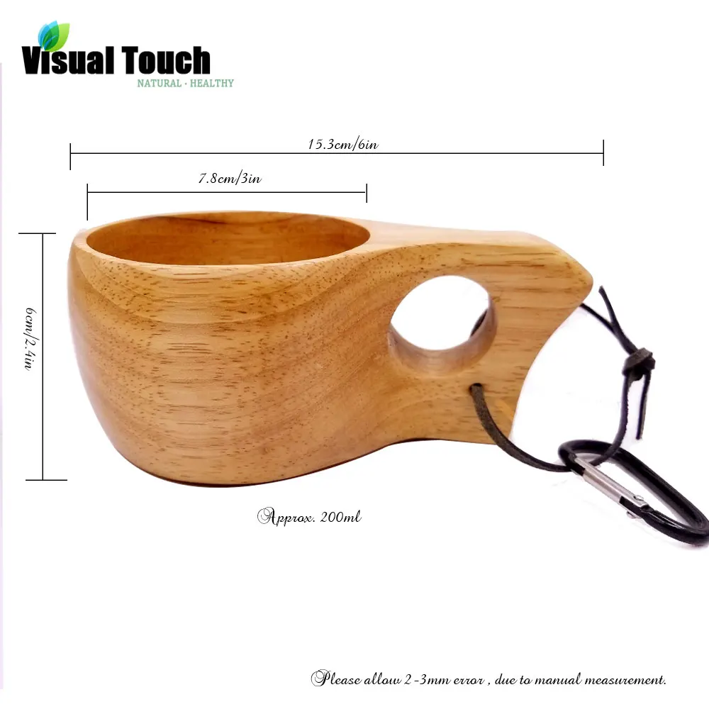 Vious Touch портативная деревянная кружка Kuksa с одним отверстием чашка ручная работа