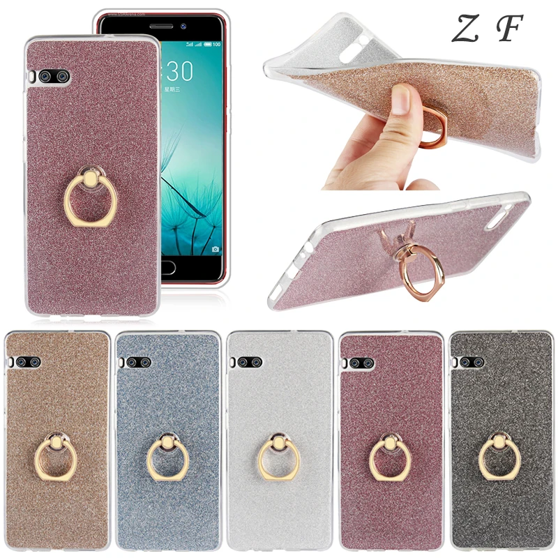 Zf блеск Порошок Металл палец Стенд обложка чехол для Meizu meilan Note 2/3/5/6 5 E Pro 5/6 плюс