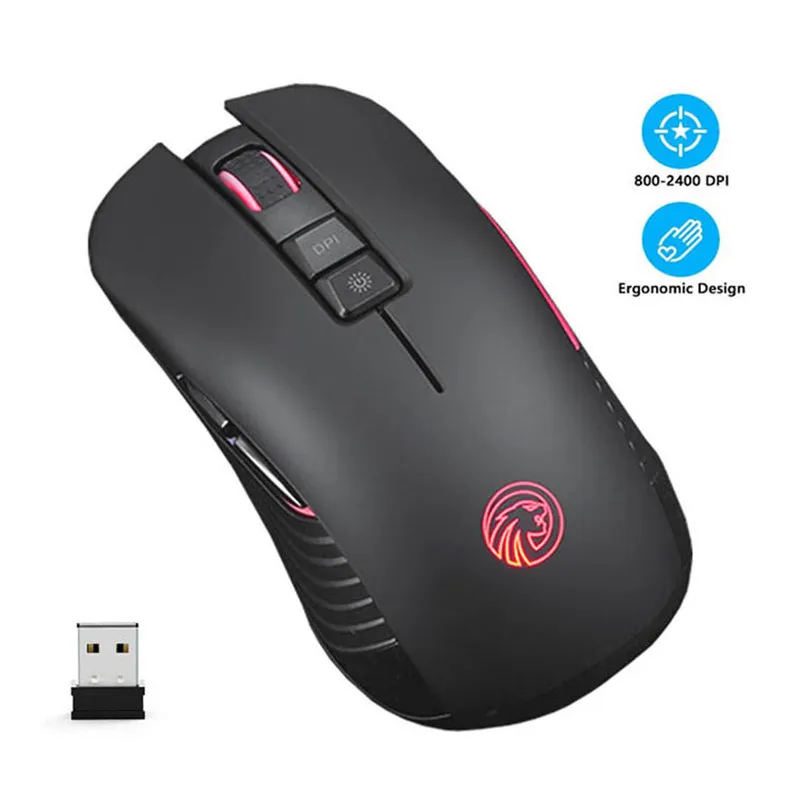 Игровая Беспроводная перезаряжаемая игровая мышь 2 4G портативная Бесшумная