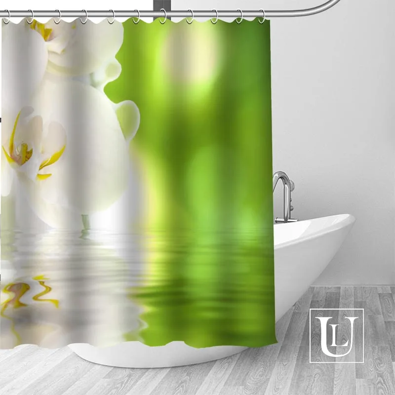 Shower Curtain Новое поступление на заказ Орхидея цветок занавеска для душа полиэфирная ткань занавески с крючками для ванной комнаты плесени устойчивый декор для ванной комнаты - Цвет: Shower Curtain