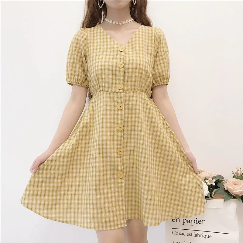Милое мини-платье для женщин летнее платье-рубашка с коротким рукавом